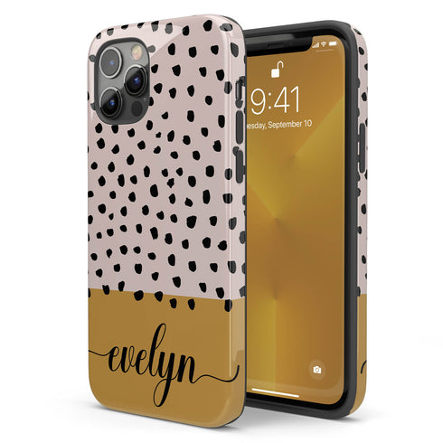 Spotted Dots Custom Name iPhone Case